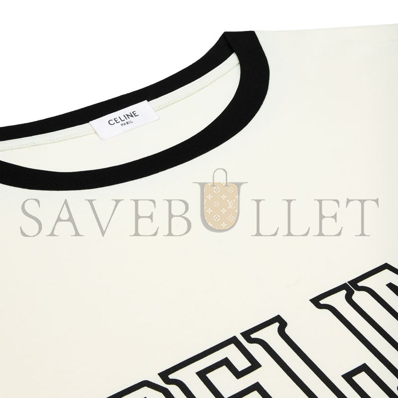 CELINE LOOSE TRIOMPHE T-SHIRT 'WASHED WHITE BLACK' RX02N671Q.01QF